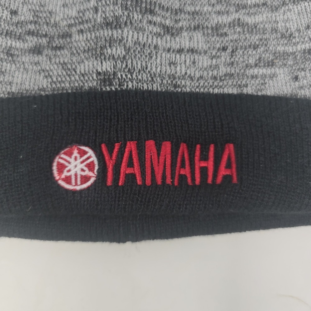 Yamaha Logo Outdoor Knit Beanie Hat Black And Gray One Size - Picture 2 of 5